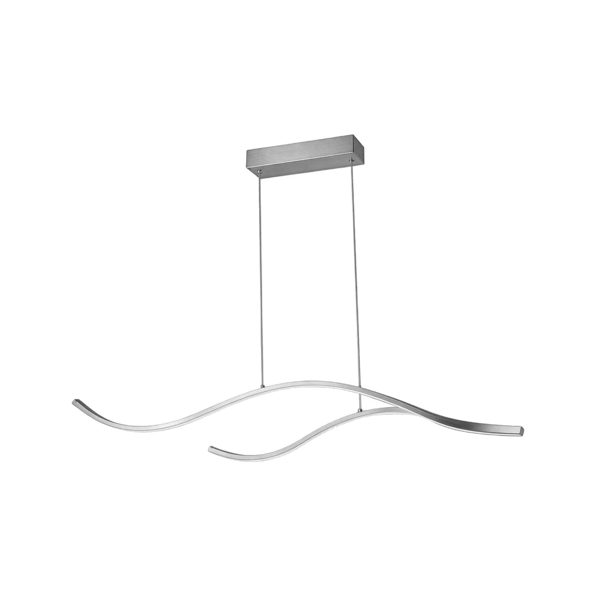 Onda wavy LED pendant light chrome 39 inch