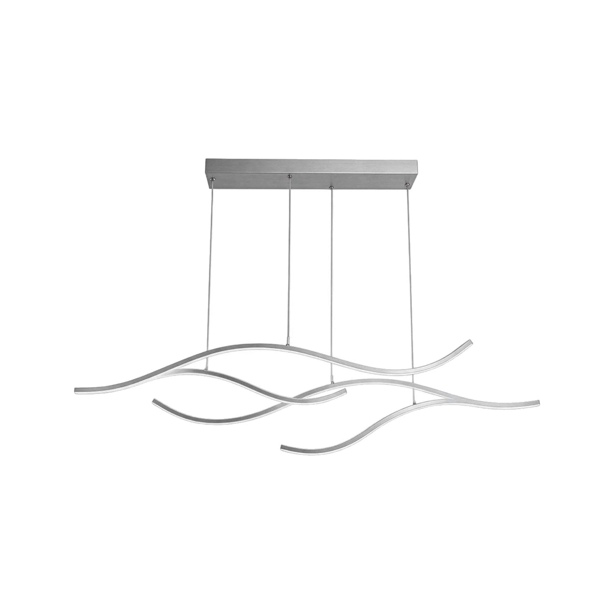 Onda wavy LED pendant light chrome 47 inch