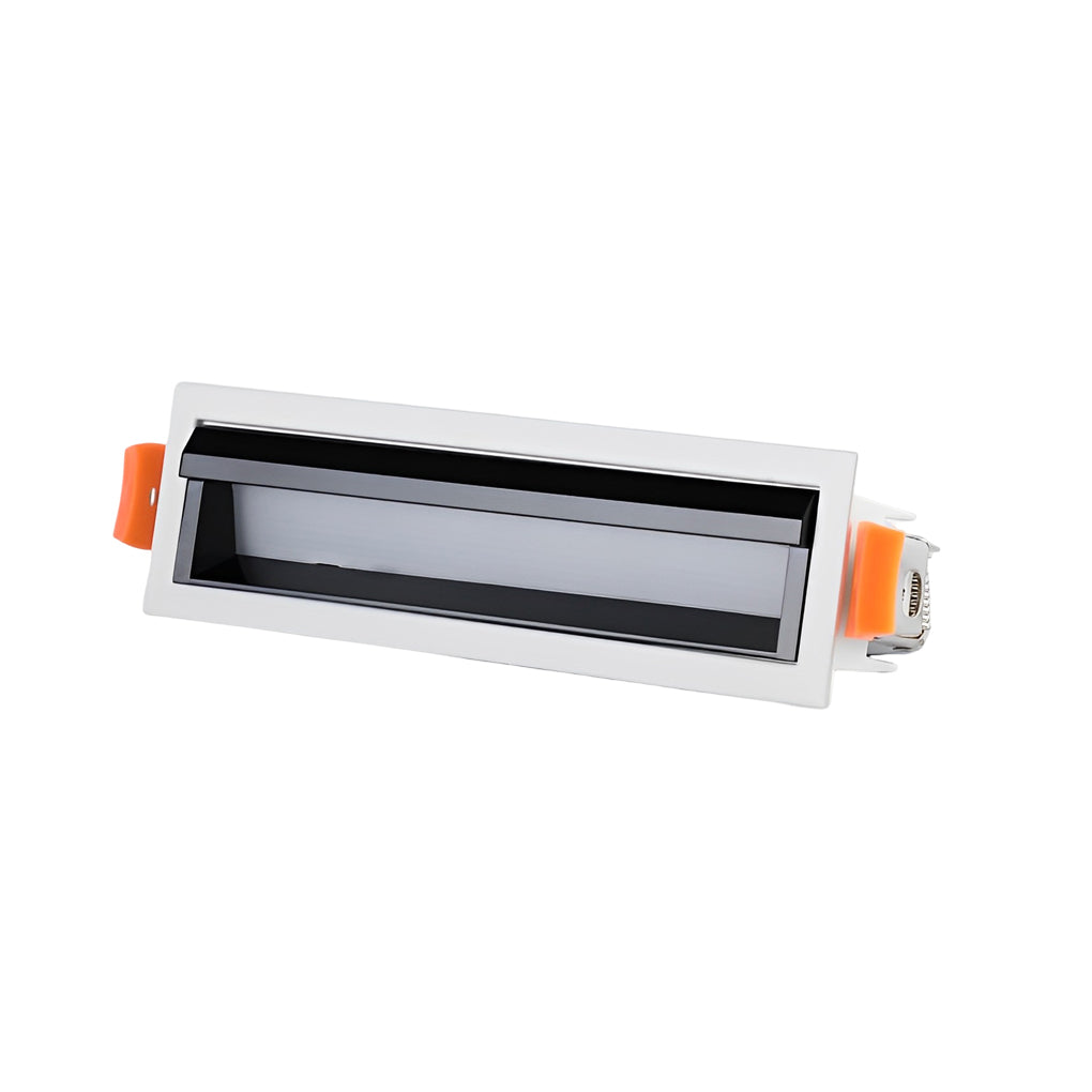 Rail recessed linear light fixture single module