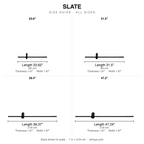 Slate Ultra-Thin Linear LED Wall Light size chart all sizes with dimensions