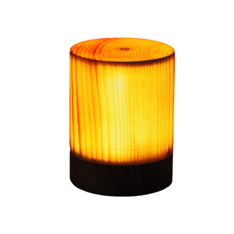 Pine Wood Cube Night Light Cordless LED Touch Lamp with Dimmable Glow