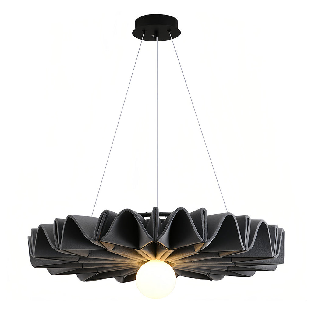 Hush acoustic felt pendant light black floral