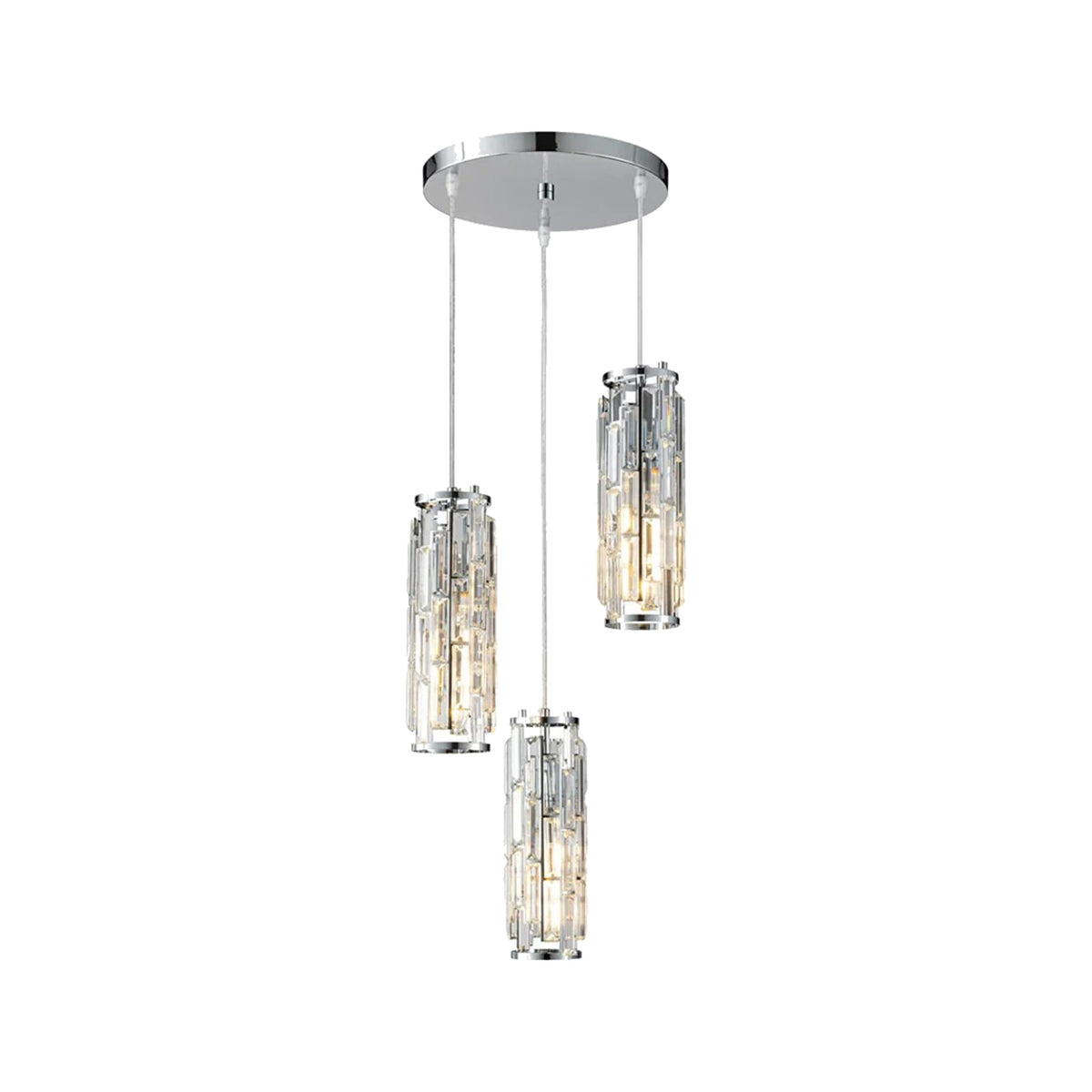 Vela mini crystal pendant light chrome 3-light
