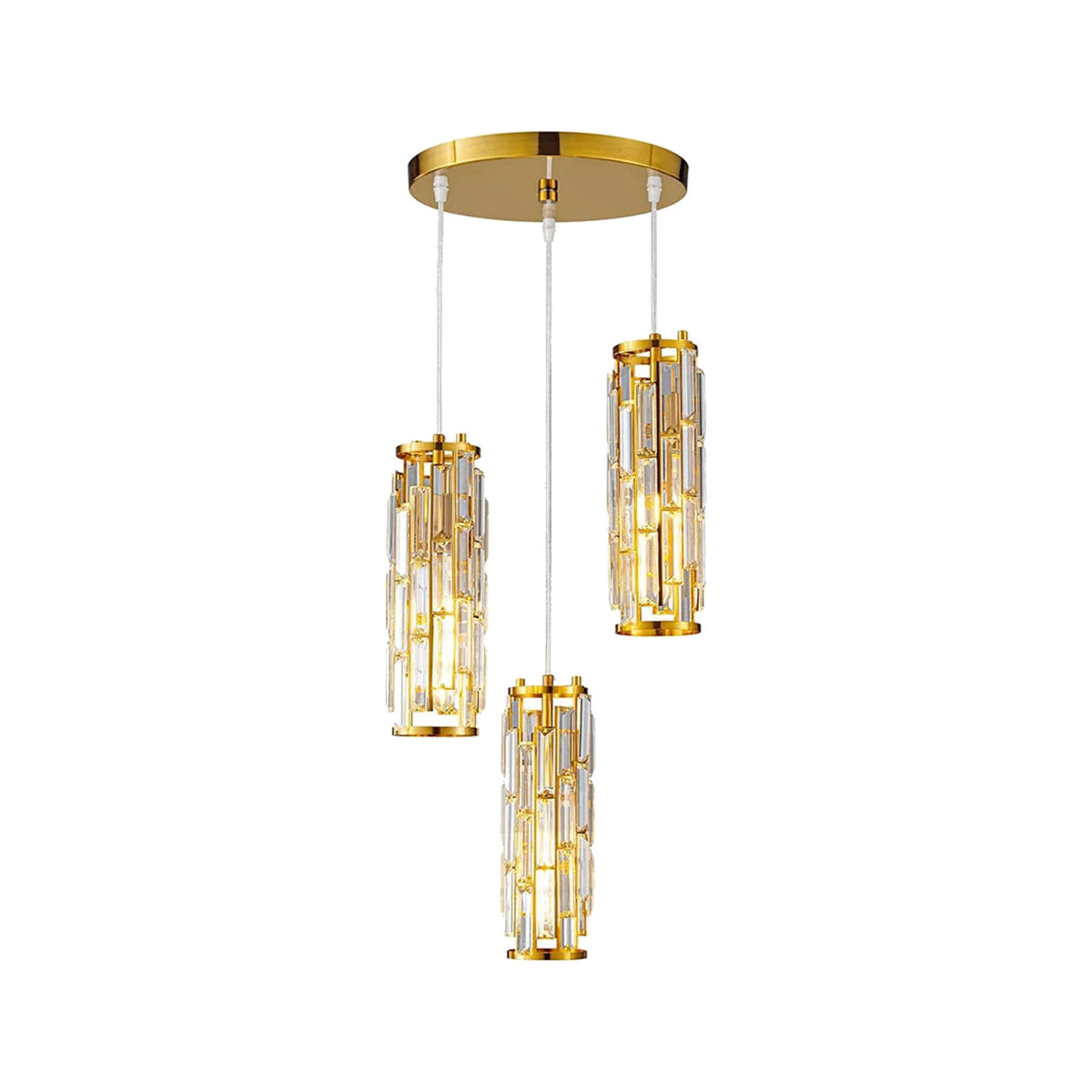 Vela mini crystal pendant light gold 3-light