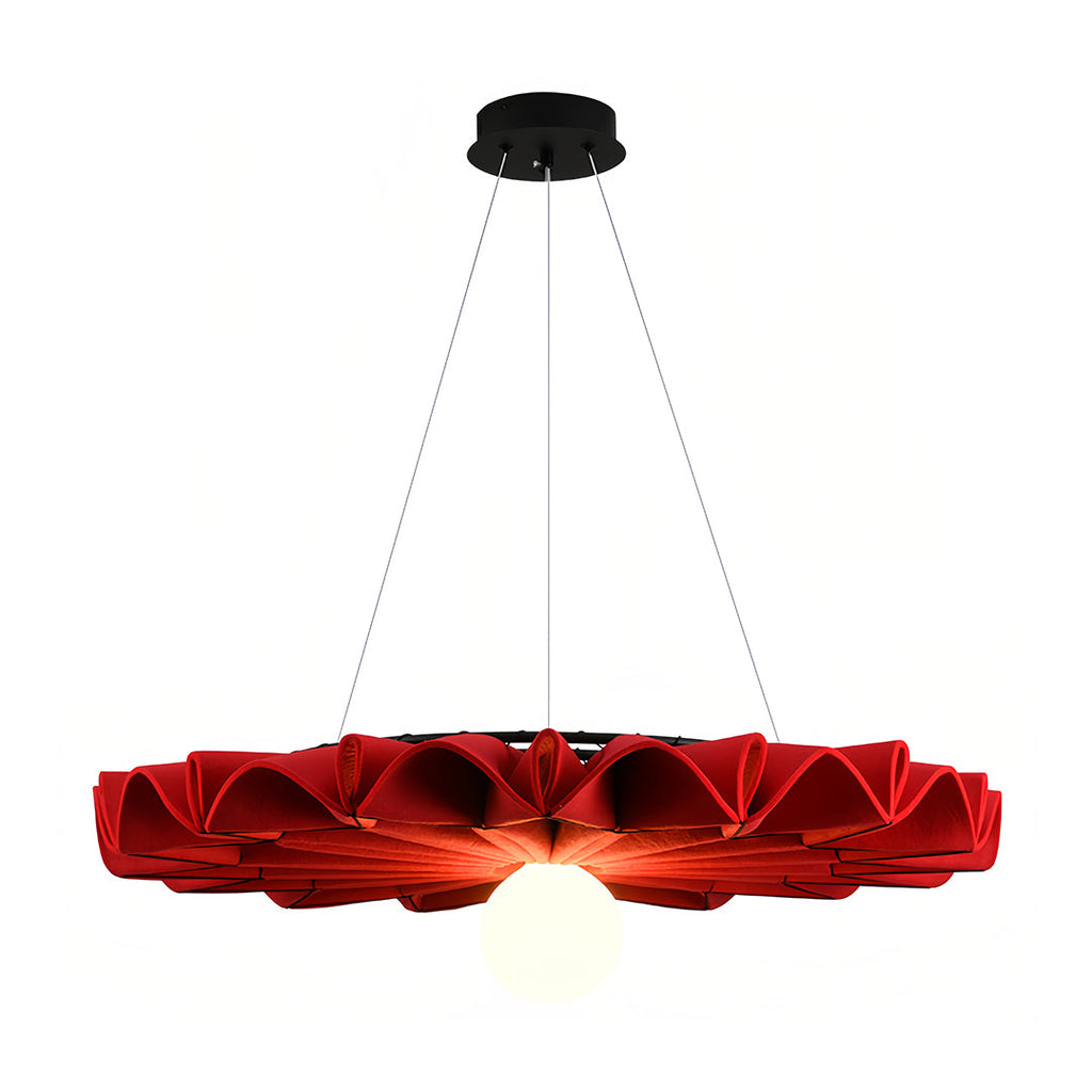 Hush acoustic felt pendant light vibrant red