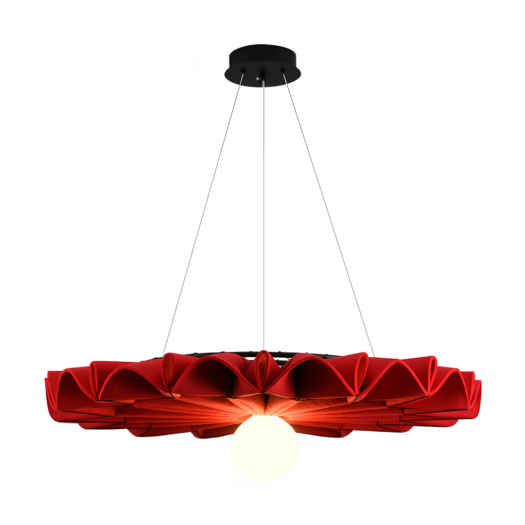 Hush acoustic felt pendant light vibrant red