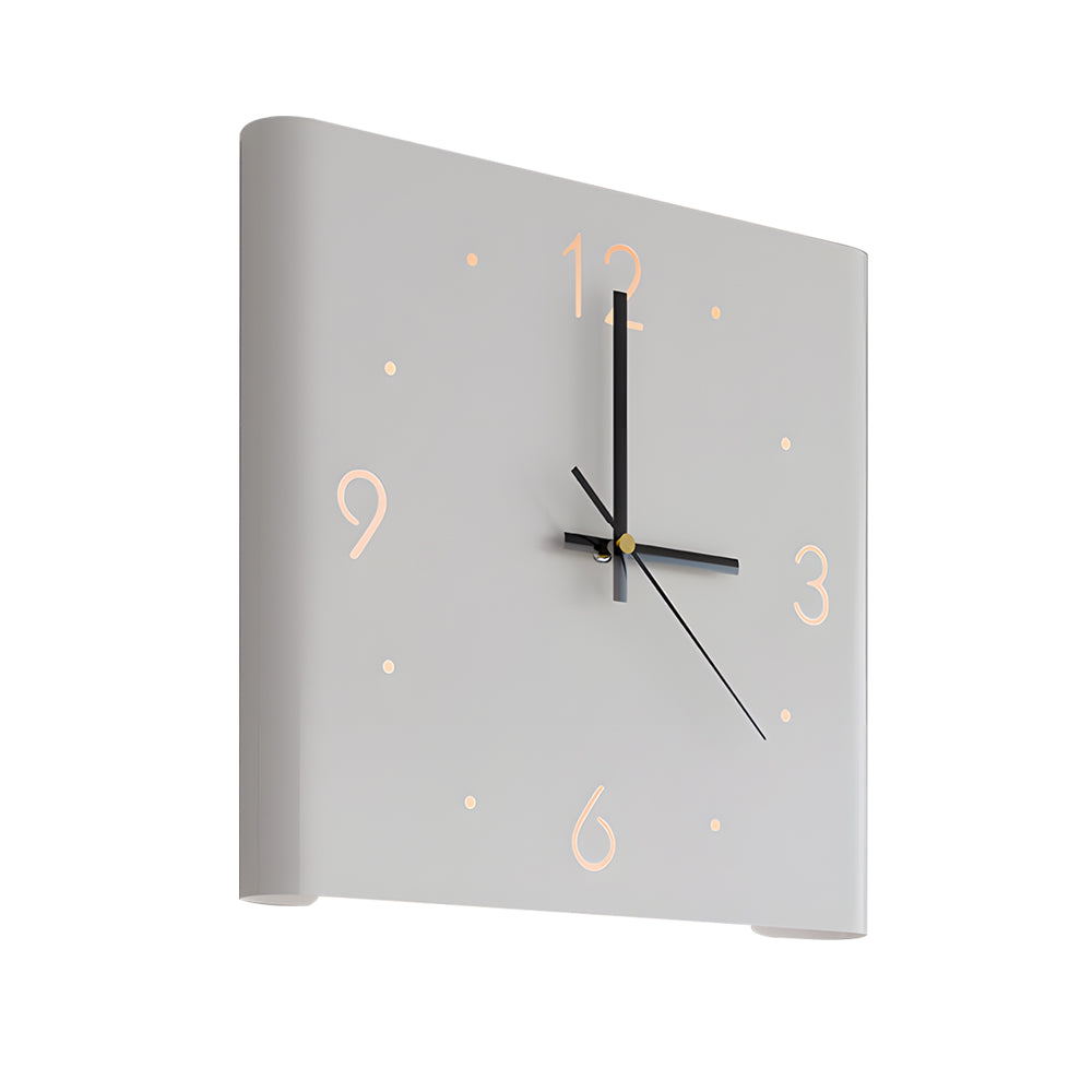 Tempo Backlit Wall Clock Lamp Modern Silent LED Clock Light with USB Charging