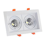 Twin Adjustable Recessed Spotlight Rectangular Double Head LED Ceiling Light